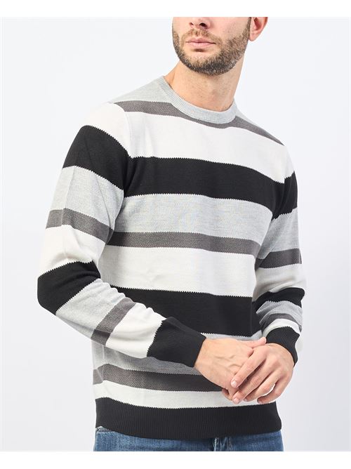 Yes Zee Men's Sweater with Asymmetric Stripes YES ZEE | M875-MK002801